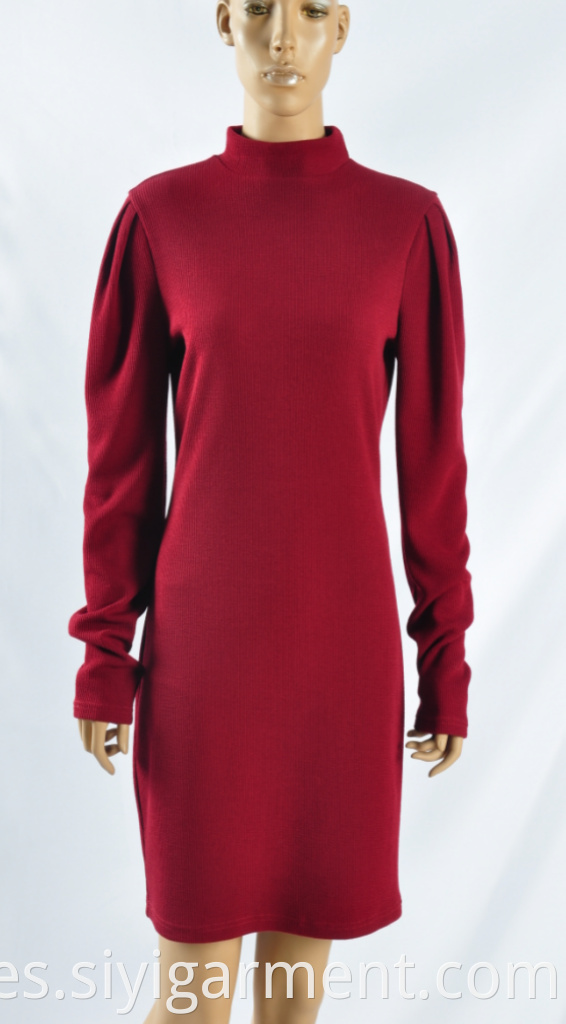 Ladies Rose Red Autumn Dress